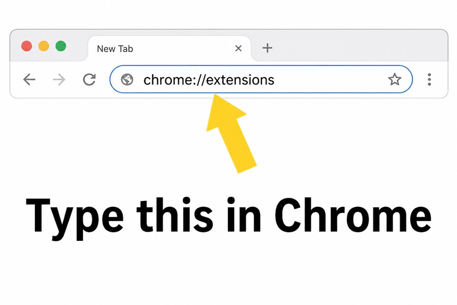 Type chrome://extensions in the Chrome address bar