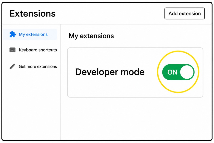Developer mode toggle turned ON