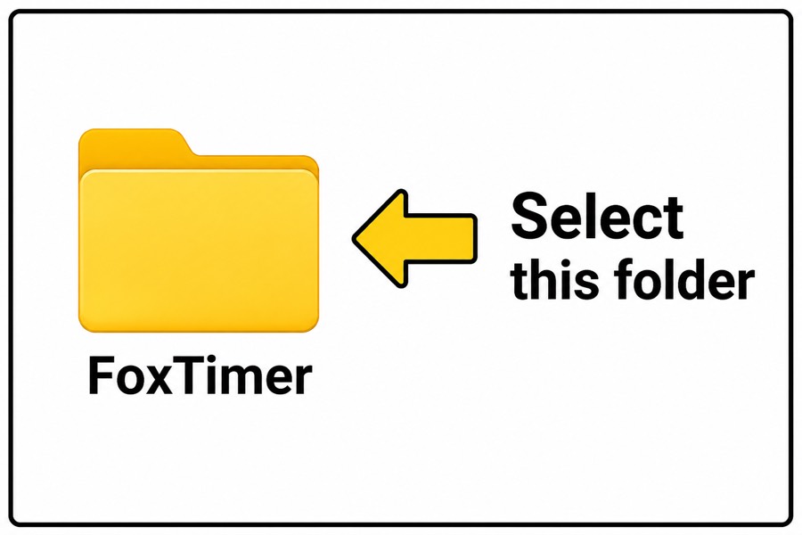 Select the FoxTimer folder
